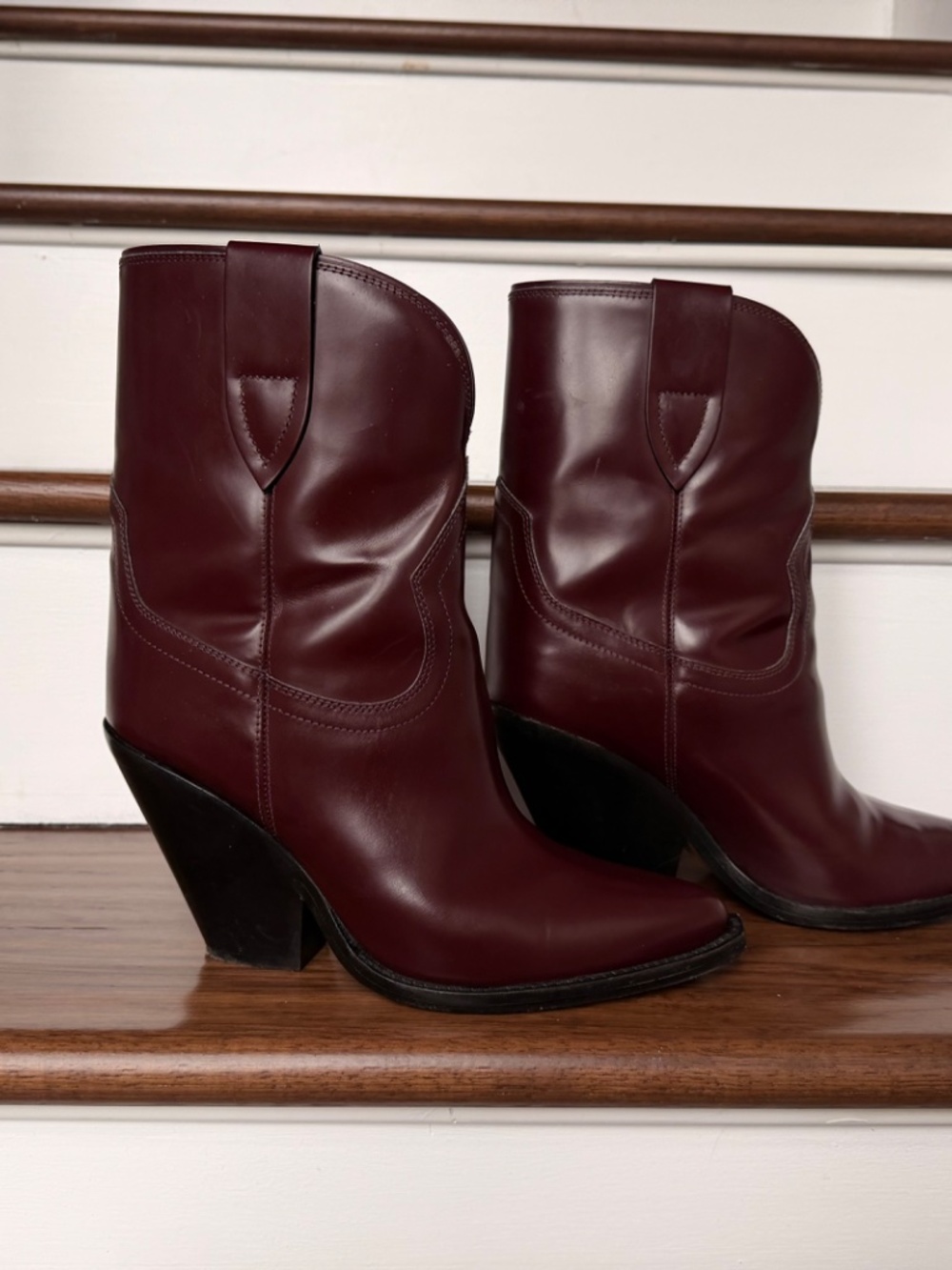 Isabel Marant Leyane Western Boot Burgundy US 10- EU 40 - Picture 10 of 15